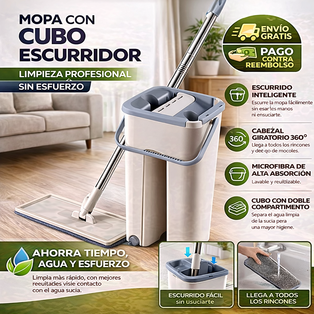 Mopa con cubo escurridor